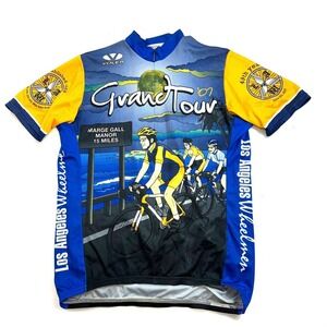 Voler Cycling Jersey Men's Extra Large L Blue Yellow Grand Tour Wheelman L.A.